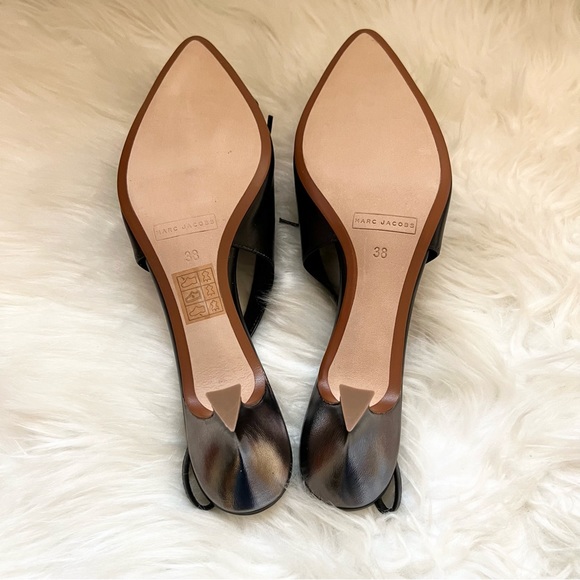 New! MARC JACOBS Runway Cap Toe Slingback Kitten Heels - Picture 8 of 10